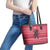 Austria Christmas Leather Tote Bag with German Text Red Pattern and Festive Lights - Wonder Print Shop