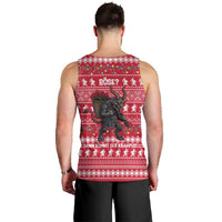 Austria Christmas Men Tank Top with German Text Red Pattern and Festive Lights - Wonder Print Shop