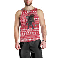 Austria Christmas Men Tank Top with German Text Red Pattern and Festive Lights - Wonder Print Shop