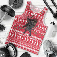 Austria Christmas Men Tank Top with German Text Red Pattern and Festive Lights - Wonder Print Shop