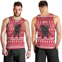 Austria Christmas Men Tank Top with German Text Red Pattern and Festive Lights - Wonder Print Shop