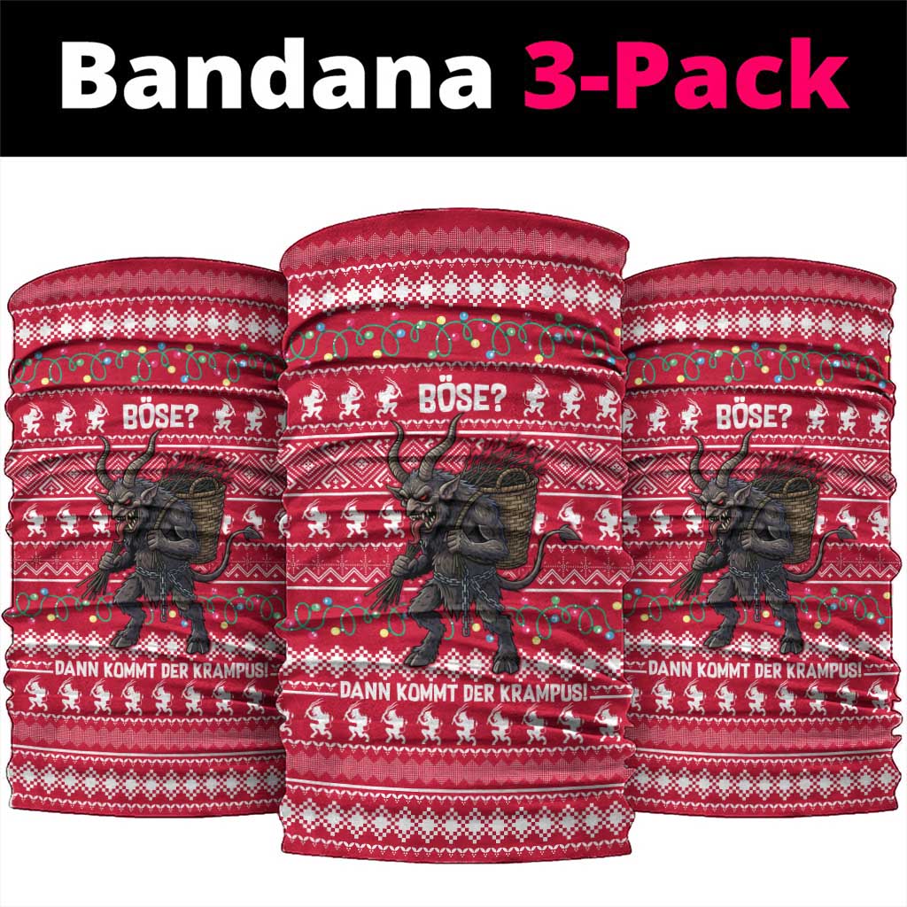 Austria Christmas Neck Gaiter with German Text Red Pattern and Festive Lights - Wonder Print Shop
