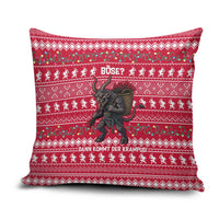 Austria Christmas Pillow Cover with German Text Red Pattern and Festive Lights - Wonder Print Shop