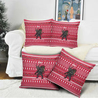 Austria Christmas Pillow Cover with German Text Red Pattern and Festive Lights - Wonder Print Shop