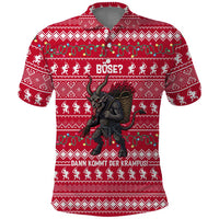 Austria Christmas Polo Shirt with German Text Red Pattern and Festive Lights - Wonder Print Shop