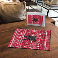 Austria Christmas Puzzle with German Text Red Pattern and Festive Lights - Wonder Print Shop