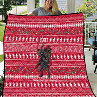 Austria Christmas Quilt with German Text Red Pattern and Festive Lights - Wonder Print Shop