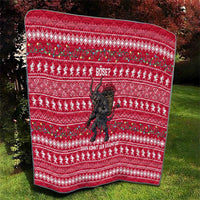 Austria Christmas Quilt with German Text Red Pattern and Festive Lights - Wonder Print Shop