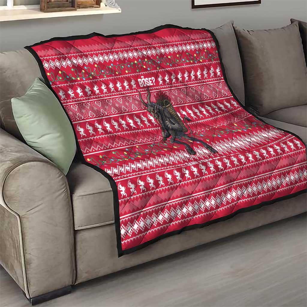 Austria Christmas Quilt with German Text Red Pattern and Festive Lights - Wonder Print Shop