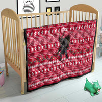 Austria Christmas Quilt with German Text Red Pattern and Festive Lights - Wonder Print Shop