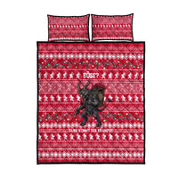 Austria Christmas Quilt Bed Set with German Text Red Pattern and Festive Lights - Wonder Print Shop