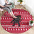Austria Christmas Round Carpet with German Text Red Pattern and Festive Lights - Wonder Print Shop