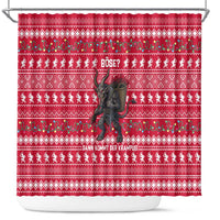 Austria Christmas Shower Curtain with German Text Red Pattern and Festive Lights - Wonder Print Shop