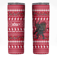 Austria Christmas Skinny Tumbler with German Text Red Pattern and Festive Lights - Wonder Print Shop