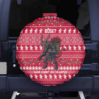 Austria Christmas Spare Tire Cover with German Text Red Pattern and Festive Lights - Wonder Print Shop