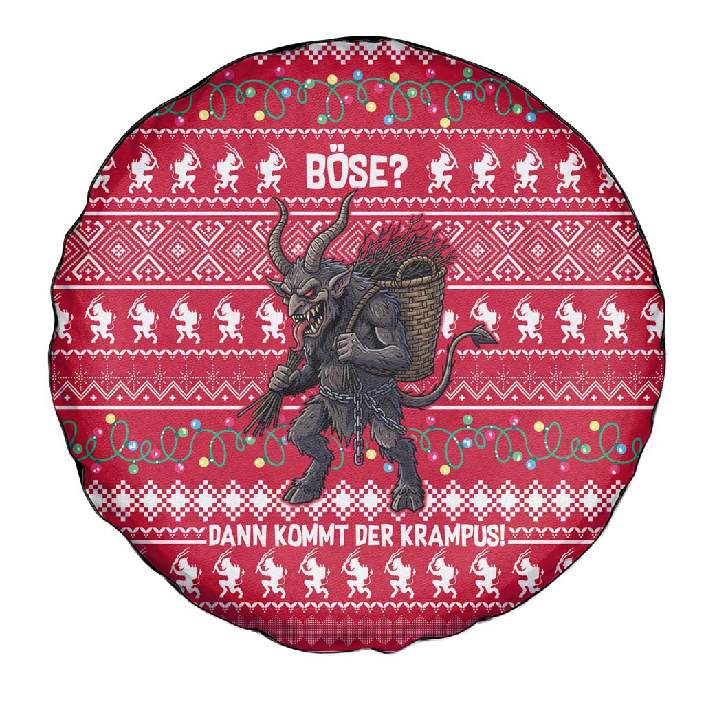 Austria Christmas Spare Tire Cover with German Text Red Pattern and Festive Lights - Wonder Print Shop