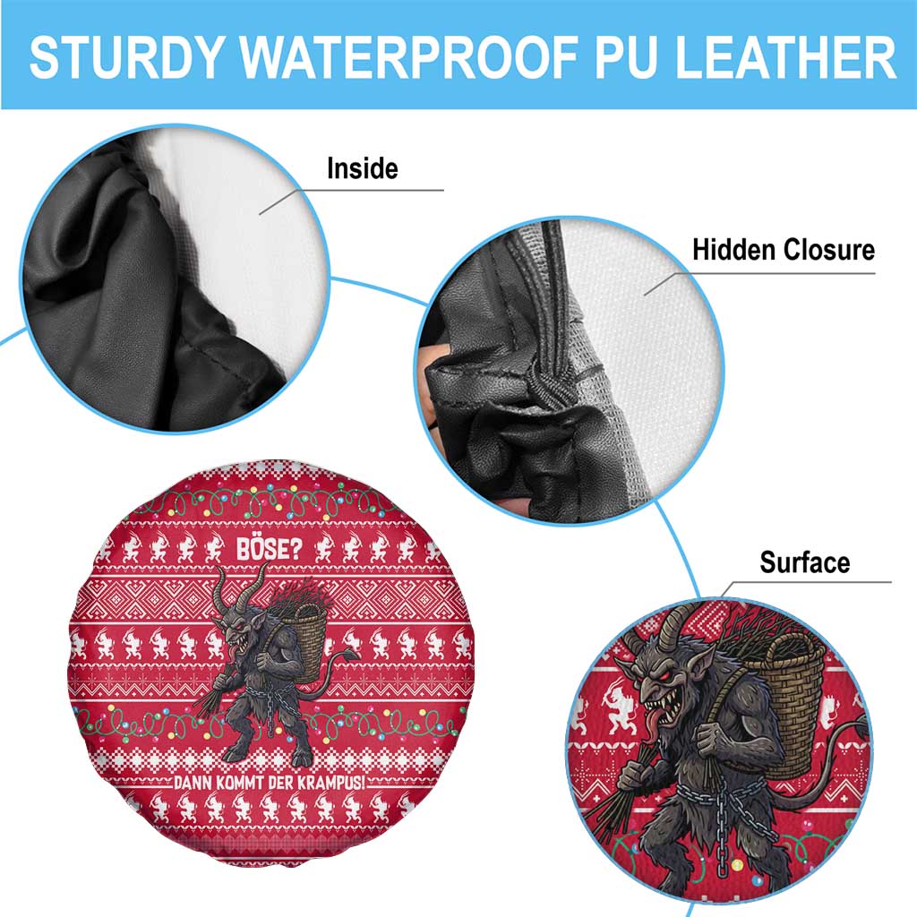 Austria Christmas Spare Tire Cover with German Text Red Pattern and Festive Lights - Wonder Print Shop