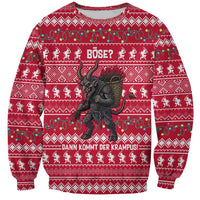 Austria Christmas Sweatshirt with German Text Red Pattern and Festive Lights - Wonder Print Shop