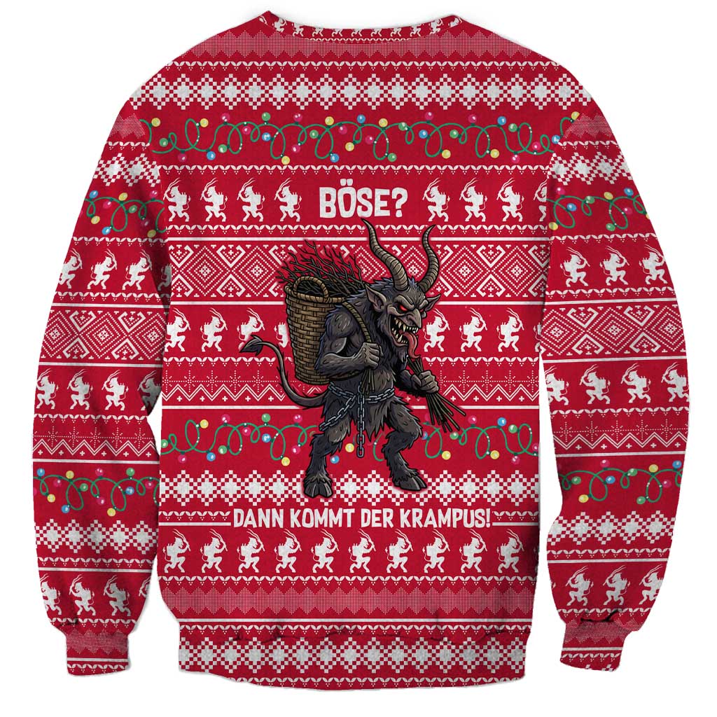 Austria Christmas Sweatshirt with German Text Red Pattern and Festive Lights - Wonder Print Shop