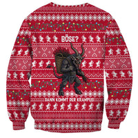 Austria Christmas Sweatshirt with German Text Red Pattern and Festive Lights - Wonder Print Shop