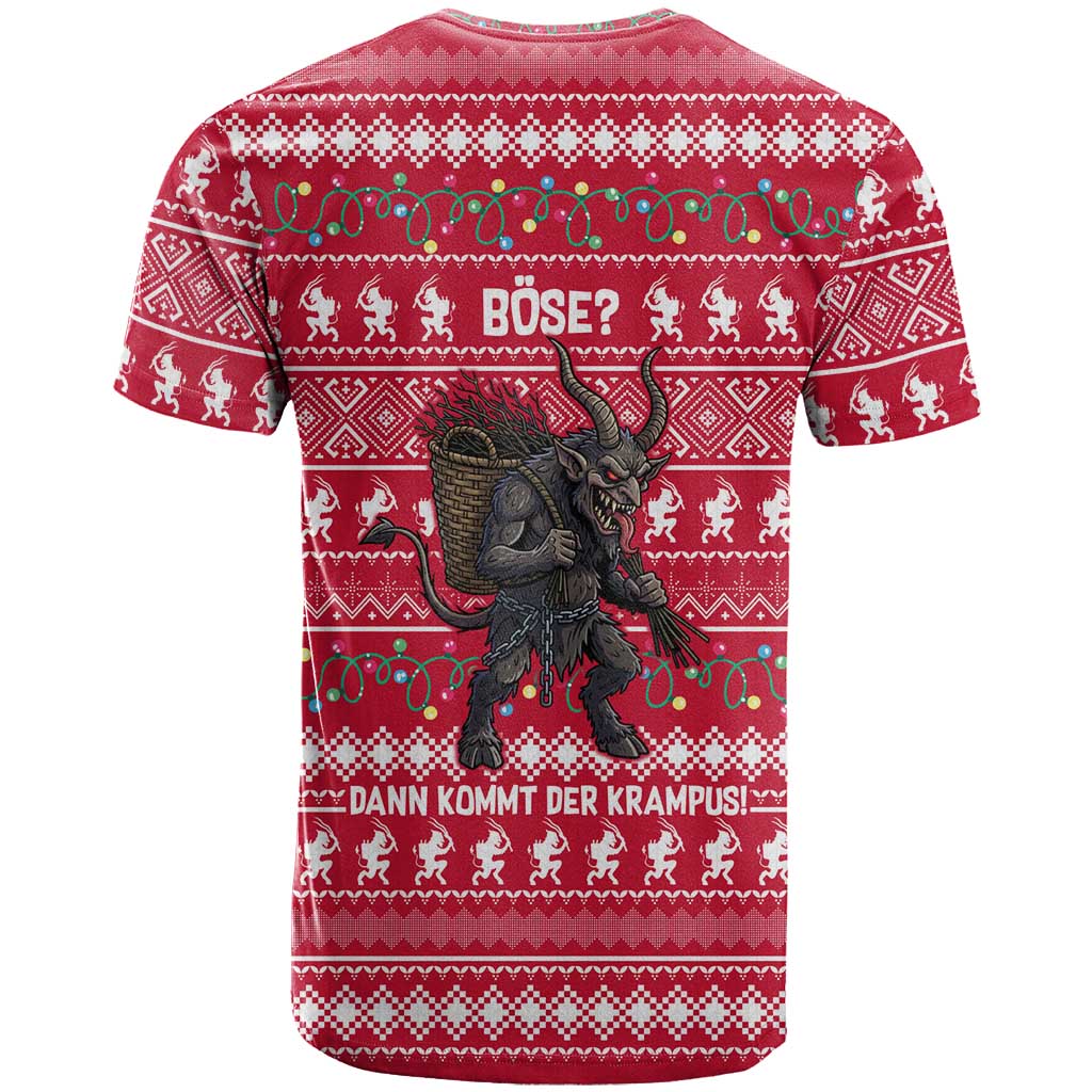 Austria Christmas T Shirt with German Text Red Pattern and Festive Lights - Wonder Print Shop