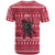Austria Christmas T Shirt with German Text Red Pattern and Festive Lights - Wonder Print Shop