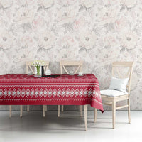 Austria Christmas Tablecloth with German Text Red Pattern and Festive Lights - Wonder Print Shop