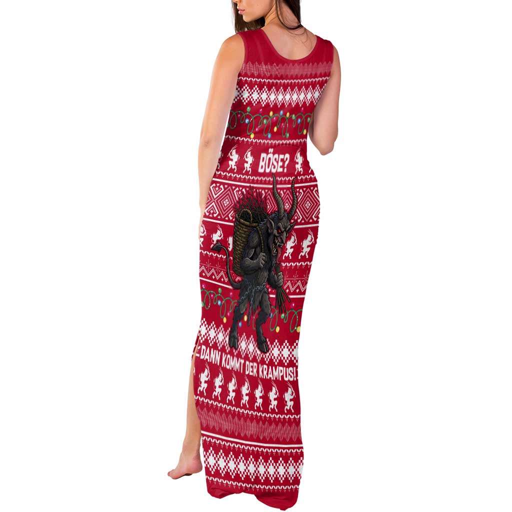 Austria Christmas Tank Maxi Dress with German Text Red Pattern and Festive Lights - Wonder Print Shop