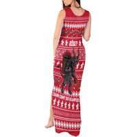 Austria Christmas Tank Maxi Dress with German Text Red Pattern and Festive Lights - Wonder Print Shop