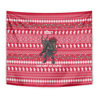 Austria Christmas Tapestry with German Text Red Pattern and Festive Lights - Wonder Print Shop