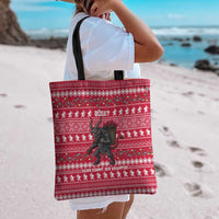 Austria Christmas Tote Bag with German Text Red Pattern and Festive Lights - Wonder Print Shop