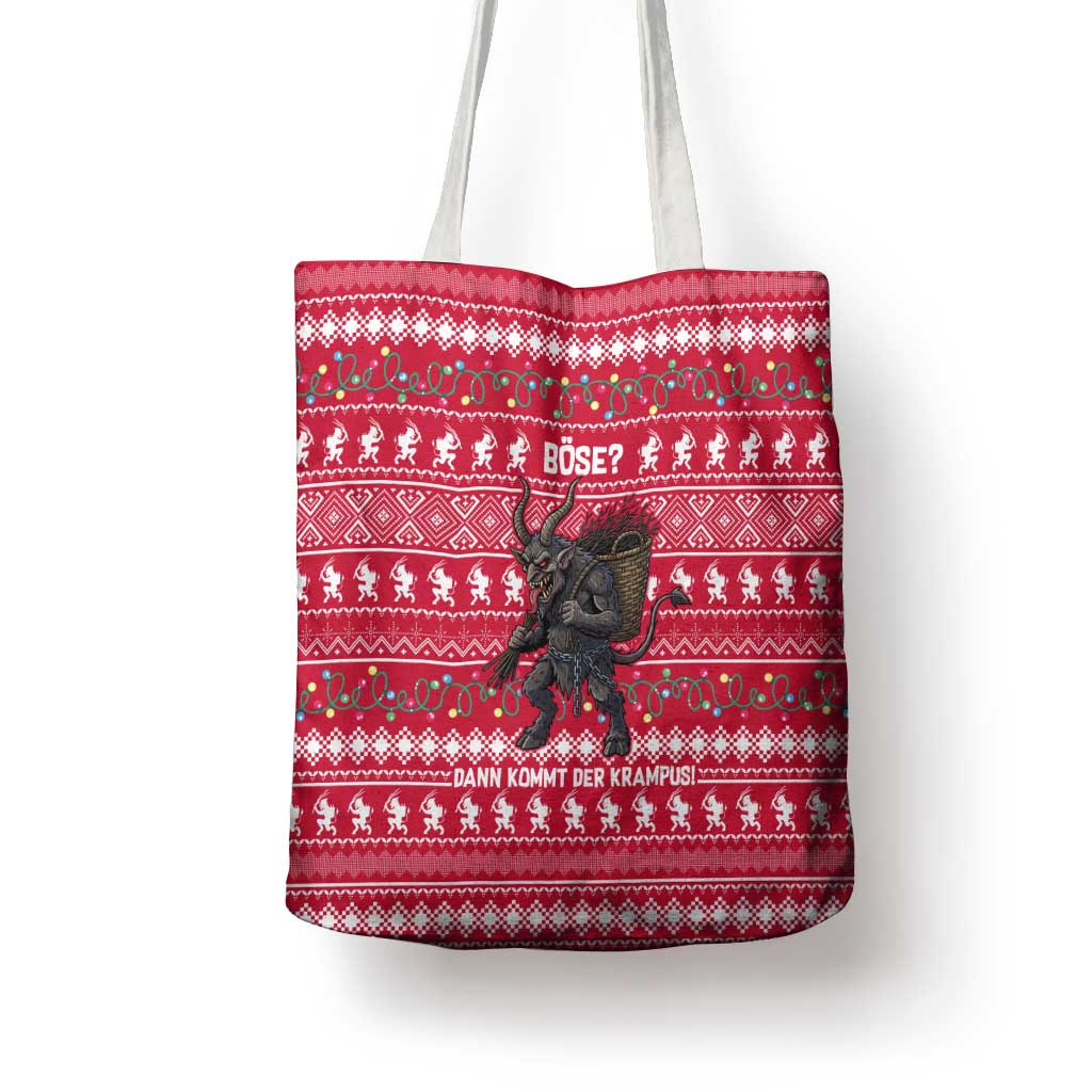 Austria Christmas Tote Bag with German Text Red Pattern and Festive Lights - Wonder Print Shop