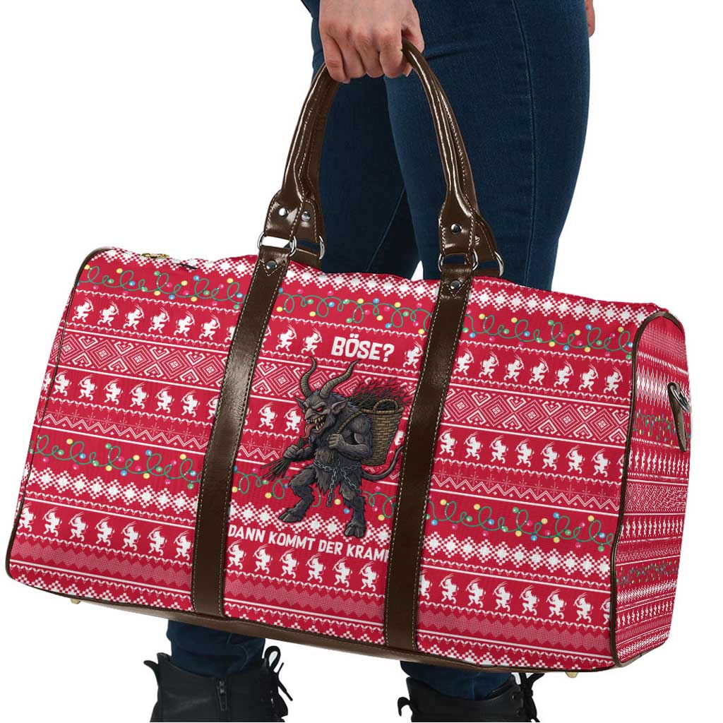Austria Christmas Travel Bag with German Text Red Pattern and Festive Lights - Wonder Print Shop