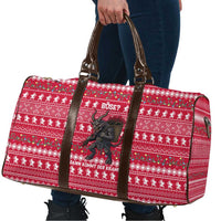 Austria Christmas Travel Bag with German Text Red Pattern and Festive Lights - Wonder Print Shop