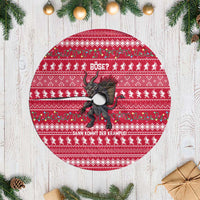 Austria Christmas Tree Skirt with German Text Red Pattern and Festive Lights - Wonder Print Shop