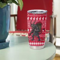 Austria Christmas Tumbler Cup with German Text Red Pattern and Festive Lights - Wonder Print Shop