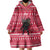 Austria Christmas Wearable Blanket Hoodie with German Text Red Pattern and Festive Lights - Wonder Print Shop