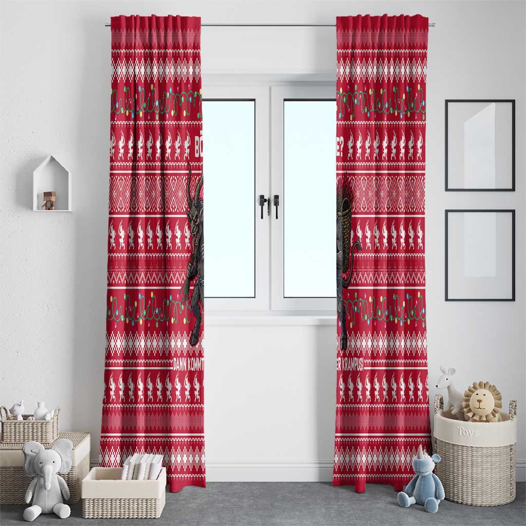 Austria Christmas Window Curtain with German Text Red Pattern and Festive Lights - Wonder Print Shop