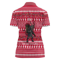 Austria Christmas Women Polo Shirt with German Text Red Pattern and Festive Lights - Wonder Print Shop