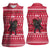 Austria Christmas Women Sleeveless Polo Shirt with German Text Red Pattern and Festive Lights - Wonder Print Shop