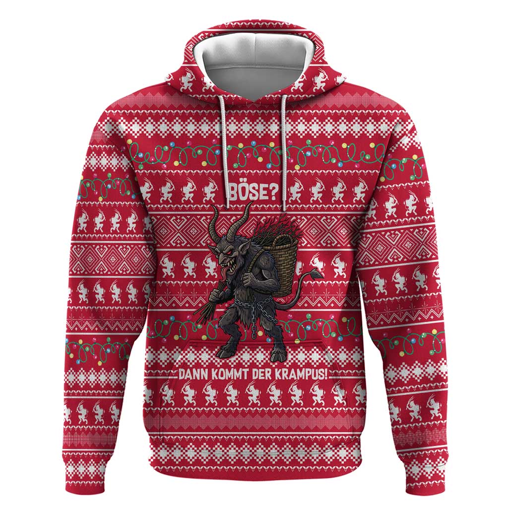 Austria Christmas Zip Hoodie with German Text Red Pattern and Festive Lights - Wonder Print Shop