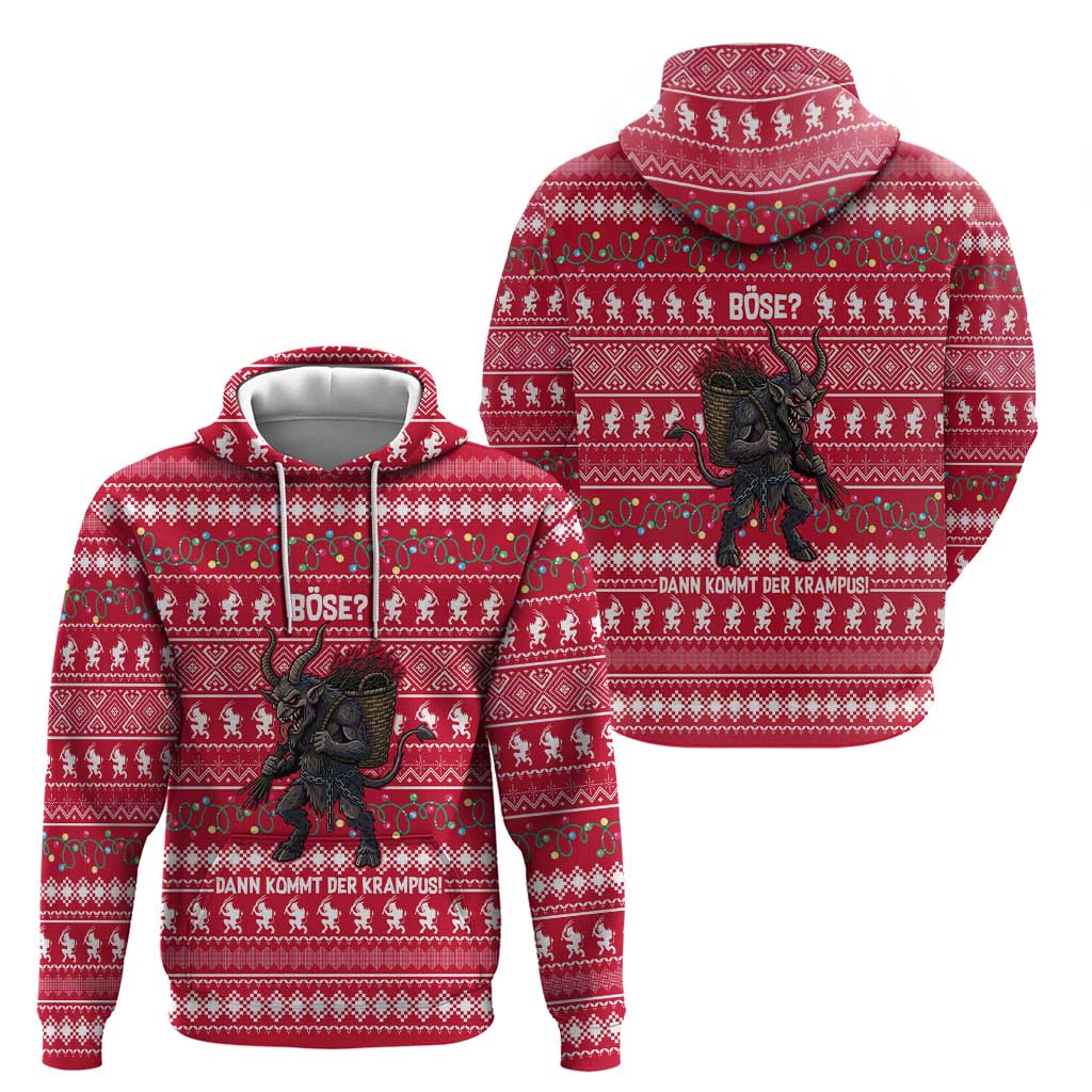 Austria Christmas Zip Hoodie with German Text Red Pattern and Festive Lights - Wonder Print Shop