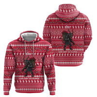 Austria Christmas Zip Hoodie with German Text Red Pattern and Festive Lights - Wonder Print Shop