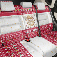 Austria Christmas Back Car Seat Cover with Frohe Weihnachten Angel Design and Red White Holiday - Wonder Print Shop