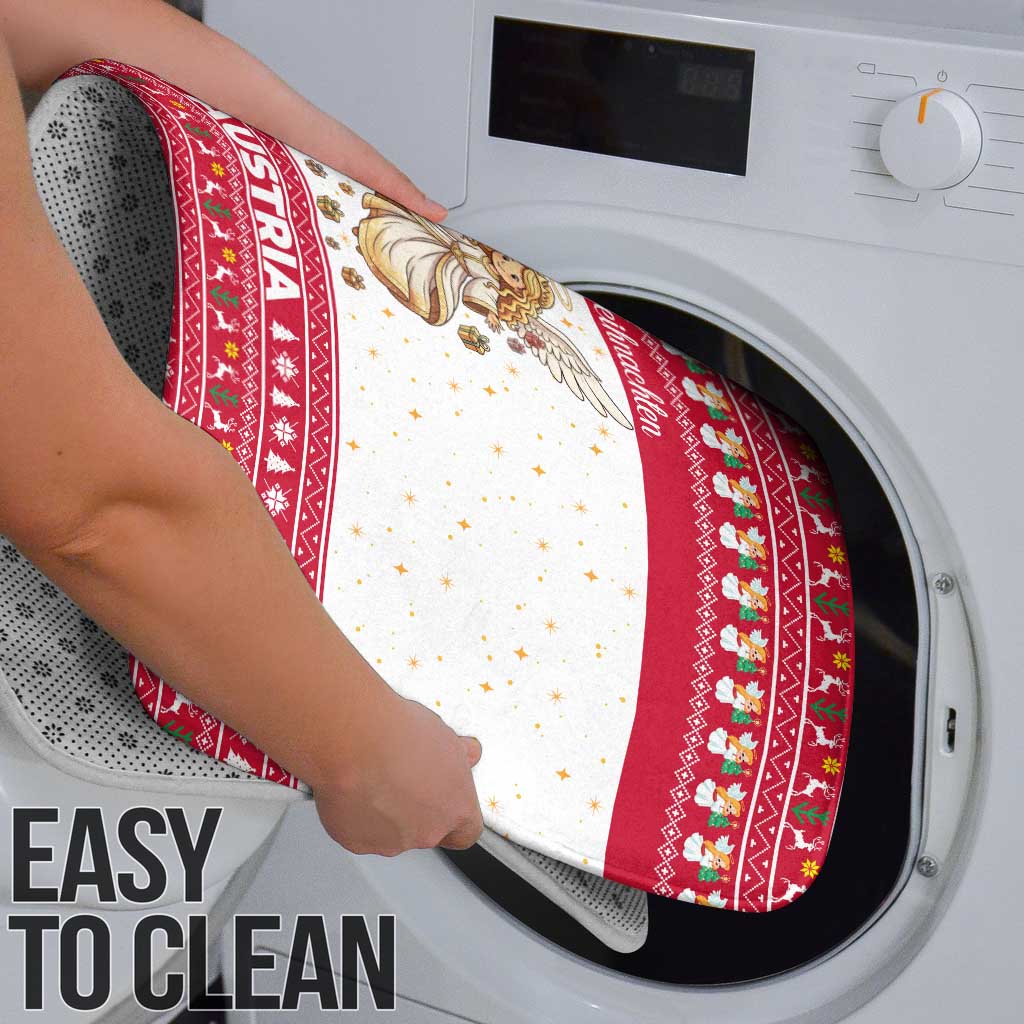 Austria Christmas Bathroom Set with Frohe Weihnachten Angel Design and Red White Holiday - Wonder Print Shop