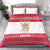Austria Christmas Bedding Set with Frohe Weihnachten Angel Design and Red White Holiday - Wonder Print Shop