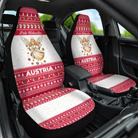 Austria Christmas Car Seat Cover with Frohe Weihnachten Angel Design and Red White Holiday - Wonder Print Shop