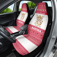 Austria Christmas Car Seat Cover with Frohe Weihnachten Angel Design and Red White Holiday - Wonder Print Shop