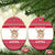 Austria Christmas Ceramic Ornament with Frohe Weihnachten Angel Design and Red White Holiday - Wonder Print Shop