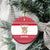 Austria Christmas Ceramic Ornament with Frohe Weihnachten Angel Design and Red White Holiday - Wonder Print Shop